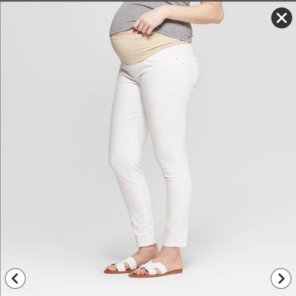 Ingrid & Isabel Maternity White Skinny Full Panel - Picture 6 of 8